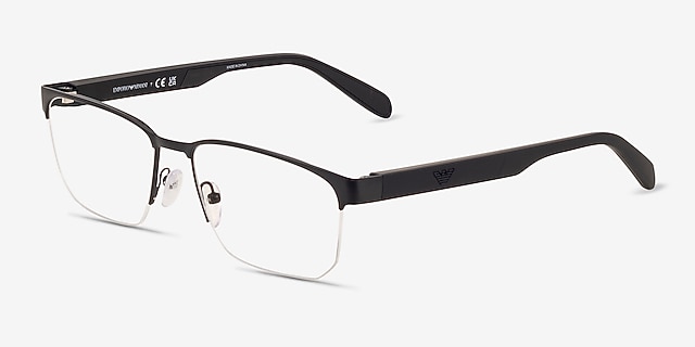 Emporio Armani EA1162 Matte Black MetalEyeglass Frames from EyeBuyDirect, Angle View