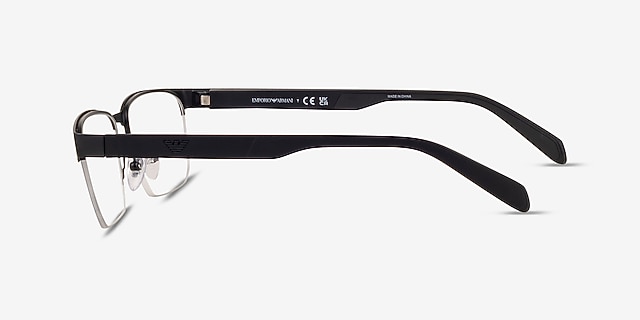 Emporio Armani EA1162 Matte Black MetalEyeglass Frames from EyeBuyDirect, Side View