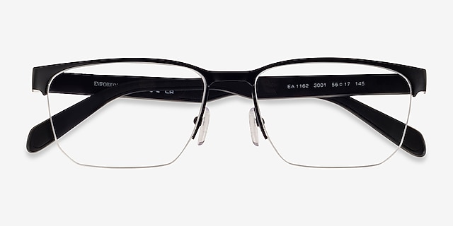 Emporio Armani EA1162 Matte Black MetalEyeglass Frames from EyeBuyDirect, Closed View