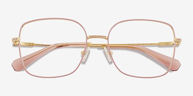 Swarovski SK1041 Gold MetalEyeglass Frames from EyeBuyDirect, Closed View