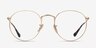 Ray-Ban RB3447V Round Arista Gold MetalEyeglass Frames from EyeBuyDirect, Front View