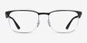 Ray-Ban RB6363 Black On Silver MetalEyeglass Frames from EyeBuyDirect, Front View