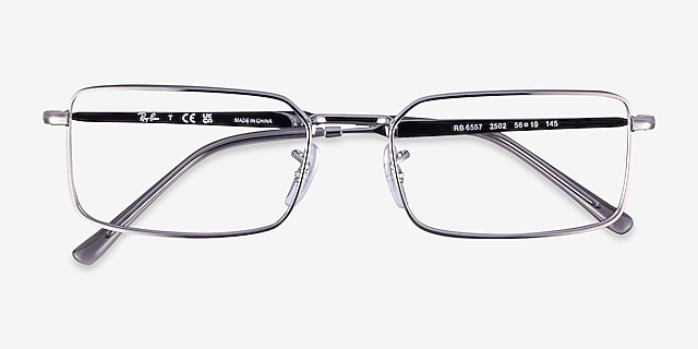 Ray-Ban RB6557 Gunmetal MetalEyeglass Frames from EyeBuyDirect, Closed View