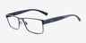 Armani Exchange AX1078 Matte Blue MétalMontures de lunettes de vue d'EyeBuyDirect, Vue d'Angle