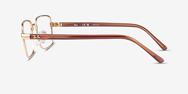 Ray-Ban RB6560 Arista Gold MetalEyeglass Frames from EyeBuyDirect, Side View
