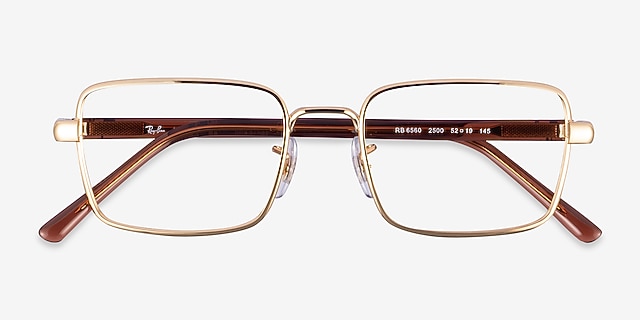 Ray-Ban RB6560 Arista Gold MetalEyeglass Frames from EyeBuyDirect, Closed View