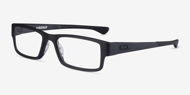 Oakley Airdrop Satin Black PlasticEyeglass Frames from EyeBuyDirect, Angle View