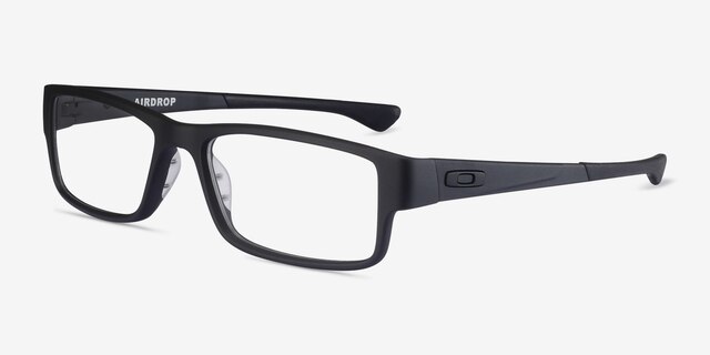 Oakley Airdrop Satin Black PlasticEyeglass Frames from EyeBuyDirect, Angle View