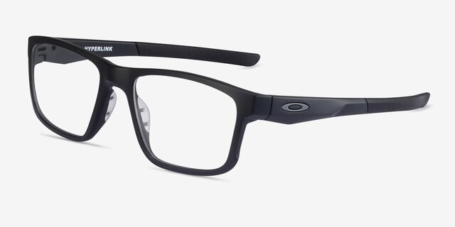 Oakley Hyperlink Satin Black PlasticEyeglass Frames from EyeBuyDirect, Angle View