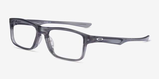 Oakley Plank 2.0 Polished Gray Smoke PlasticEyeglass Frames from EyeBuyDirect, Angle View