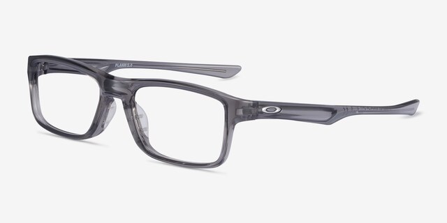Oakley Plank 2.0 Polished Gray Smoke PlasticEyeglass Frames from EyeBuyDirect, Angle View
