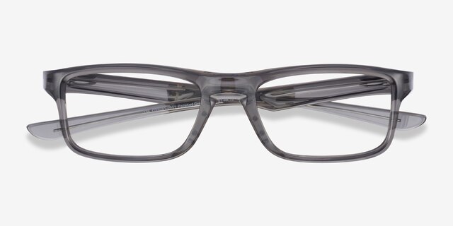 Oakley Plank 2.0 Polished Gray Smoke PlasticEyeglass Frames from EyeBuyDirect, Closed View