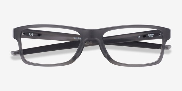 Oakley Chamfer MNP Gris PlastiqueMontures de lunettes de vue d'EyeBuyDirect, Vue Rapprochée
