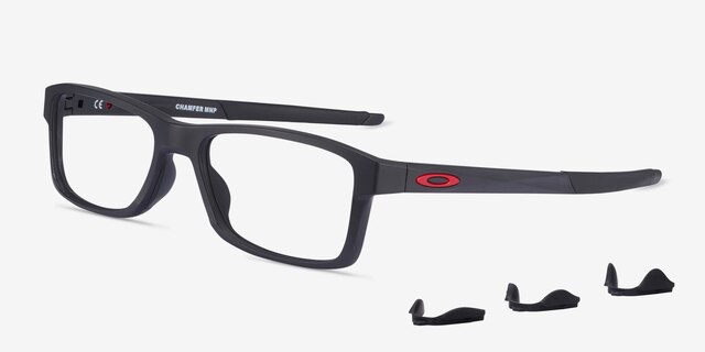 Oakley Chamfer MNP Noir PlastiqueMontures de lunettes de vue d'EyeBuyDirect, Vue d'Angle