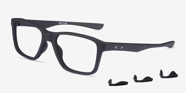 Oakley Trim Plane Satin Black PlasticEyeglass Frames from EyeBuyDirect, Angle View