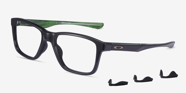 Oakley Trim Plane Polished Black PlasticEyeglass Frames from EyeBuyDirect, Angle View