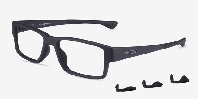 Oakley Airdrop Mnp Satin Black PlasticEyeglass Frames from EyeBuyDirect, Angle View
