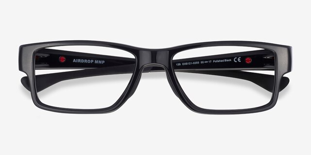 Oakley Airdrop Mnp Polished Black PlasticEyeglass Frames from EyeBuyDirect, Closed View