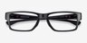 Oakley Airdrop Mnp Polished Black PlasticEyeglass Frames from EyeBuyDirect, Closed View