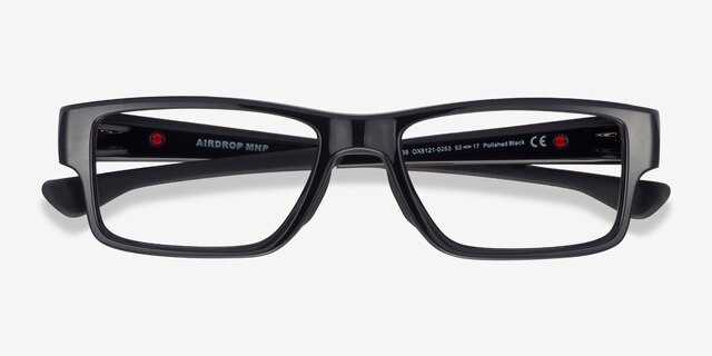 Oakley Airdrop Mnp Polished Black PlastiqueMontures de lunettes de vue d'EyeBuyDirect, Vue Rapprochée