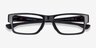 Oakley Airdrop Mnp Polished Black PlastiqueMontures de lunettes de vue d'EyeBuyDirect, Vue Rapprochée