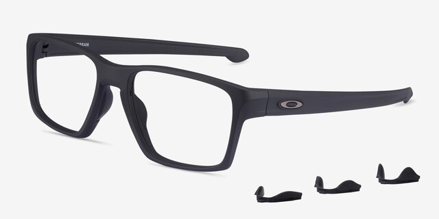 Oakley Litebeam Satin Black PlasticEyeglass Frames from EyeBuyDirect, Angle View
