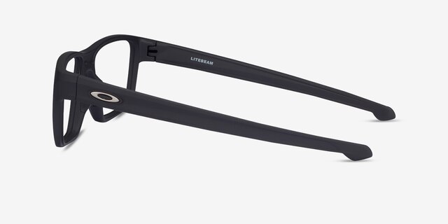 Oakley Litebeam Satin Black PlasticEyeglass Frames from EyeBuyDirect, Side View