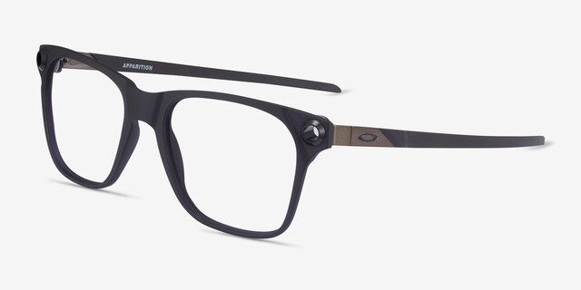 Oakley Apparition Satin Gray Smoke PlastiqueMontures de lunettes de vue d'EyeBuyDirect, Vue d'Angle