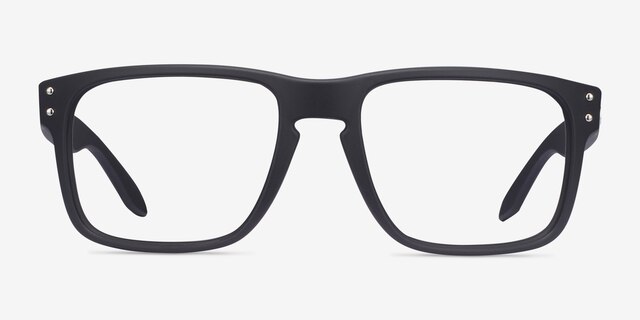 Oakley Holbrook Rx Black PlasticEyeglass Frames from EyeBuyDirect, Front View