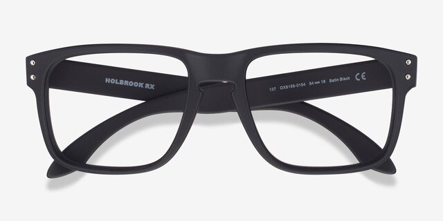 Oakley Holbrook Rx Black PlasticEyeglass Frames from EyeBuyDirect, Closed View