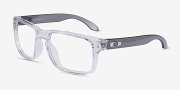 Oakley Holbrook Rx - Rectangle Polished Clear & Gray Frame Glasses For Men  | Eyebuydirect