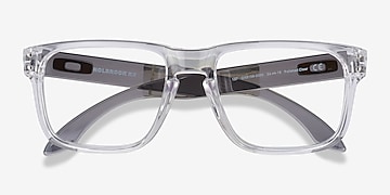 ovn partner Sanctuary Oakley Holbrook Rx - Rectangle Polished Clear & Gray Frame Glasses For Men  | Eyebuydirect