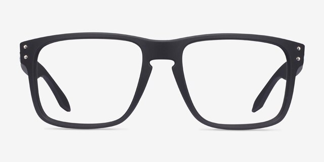 Oakley Holbrook Rx Satin Black PlasticEyeglass Frames from EyeBuyDirect, Front View