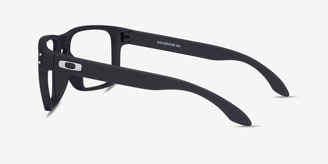 Oakley Holbrook Rx Satin Black PlasticEyeglass Frames from EyeBuyDirect, Side View