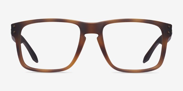 Oakley Holbrook Rx Matte Brown Tortoise PlasticEyeglass Frames from EyeBuyDirect, Front View