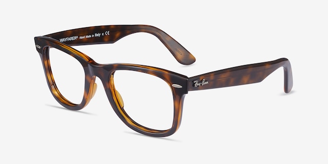 Ray-Ban RB4340V Wayfarer Tortoise PlasticEyeglass Frames from EyeBuyDirect, Angle View