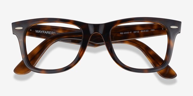 Ray-Ban RB4340V Wayfarer Tortoise PlasticEyeglass Frames from EyeBuyDirect, Closed View