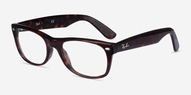 Ray-Ban RB5184 Wayfarer Tortoise AcetateEyeglass Frames from EyeBuyDirect, Angle View