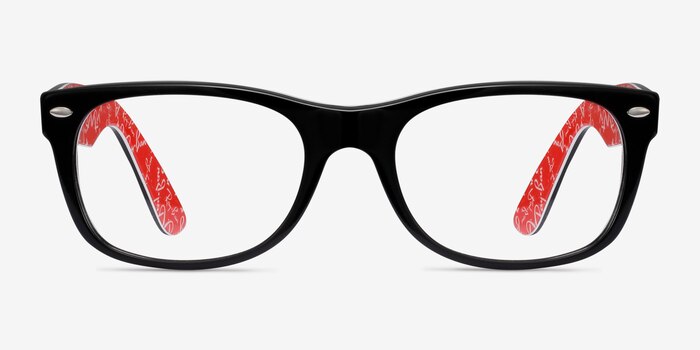 Ray-Ban RB5184 Wayfarer Black & Red Acetate Eyeglass Frames from EyeBuyDirect