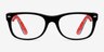 Ray-Ban RB5184 Wayfarer Black & Red AcetateEyeglass Frames from EyeBuyDirect, Front View