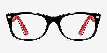 Admission fee help acceleration Ray-Ban RB5184 Wayfarer - Square Black & Red Frame Eyeglasses | Eyebuydirect
