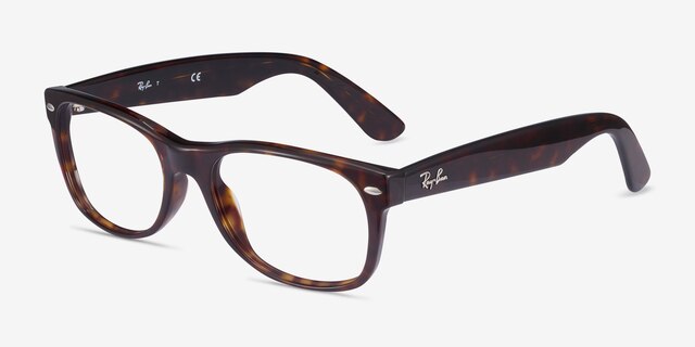 Ray-Ban RB5184 Wayfarer Tortoise AcetateEyeglass Frames from EyeBuyDirect, Angle View