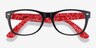 Ray-Ban RB5184 Wayfarer Black & Red AcetateEyeglass Frames from EyeBuyDirect, Closed View