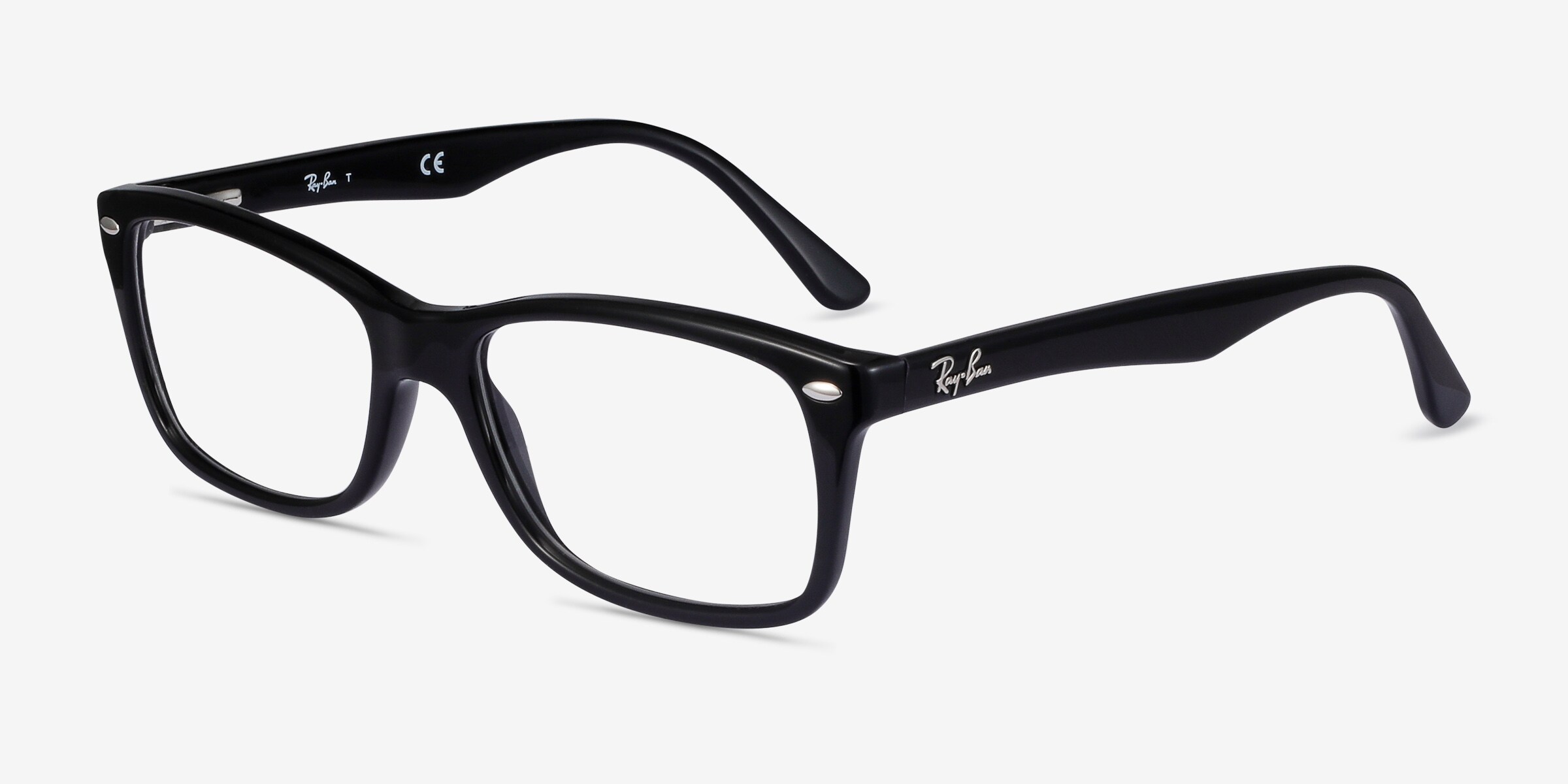Ray-Ban RB5228 - Rectangle Black Frame Eyeglasses | Eyebuydirect