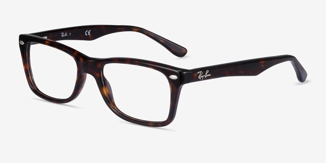 Ray-Ban RB5228 Tortoise AcetateEyeglass Frames from EyeBuyDirect, Angle View