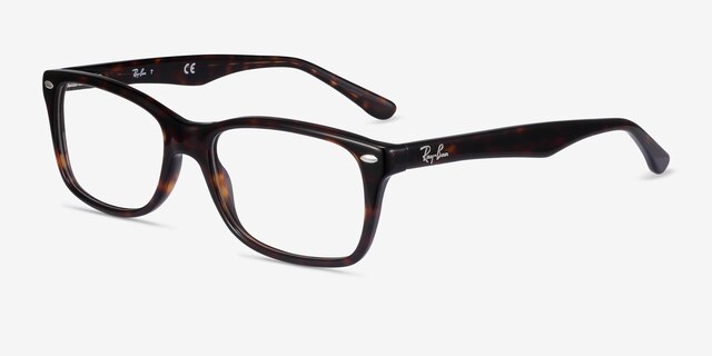 Ray-Ban RB5228 Tortoise AcetateEyeglass Frames from EyeBuyDirect, Angle View