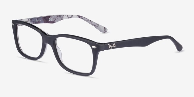 Ray-Ban RB5228 Black & Gray AcetateEyeglass Frames from EyeBuyDirect, Angle View