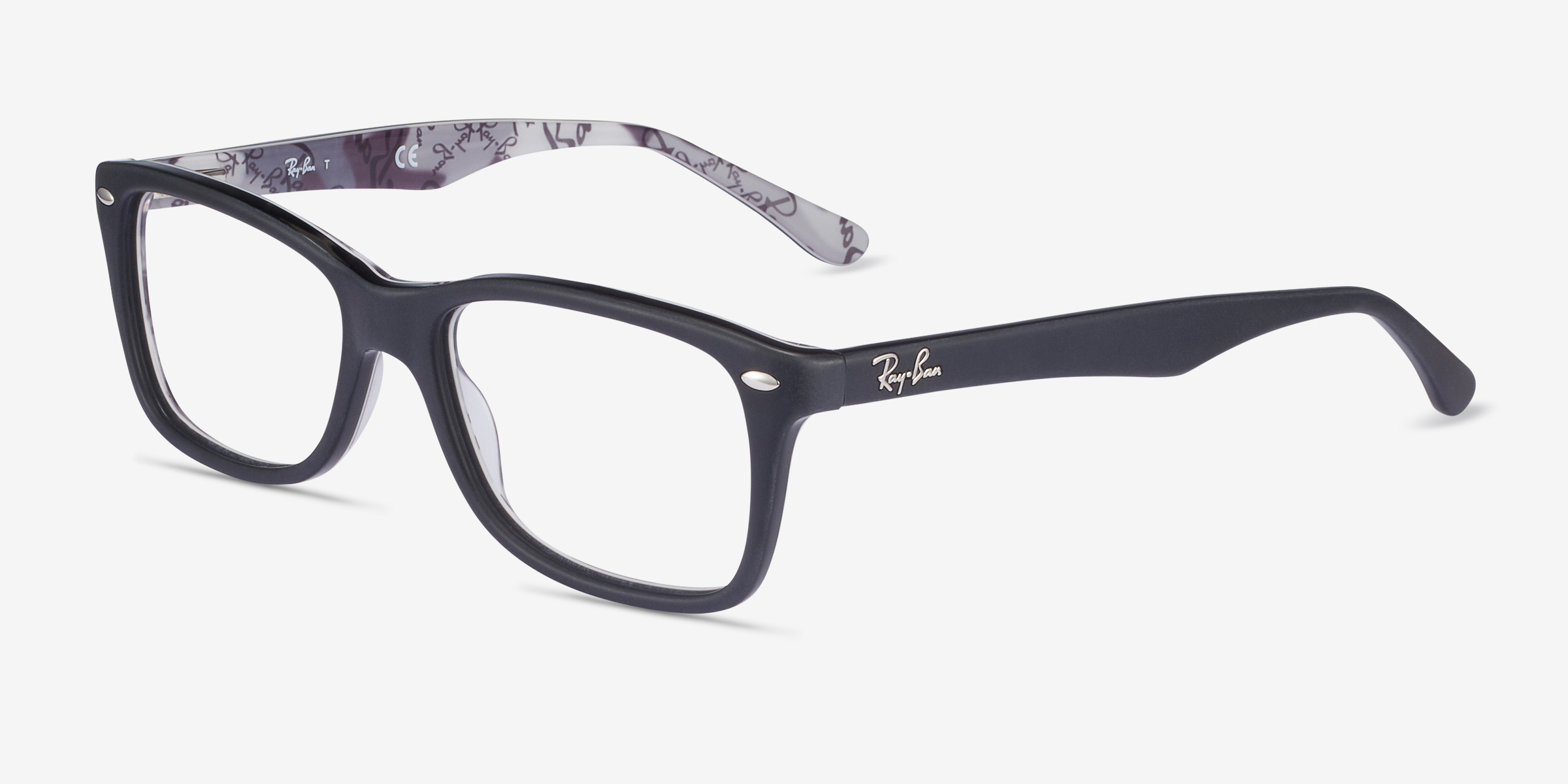 Ray Ban Rb5228 Rectangle Black And Gray Frame Eyeglasses Eyebuydirect Canada