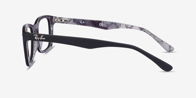Ray-Ban RB5228 Black & Gray AcetateEyeglass Frames from EyeBuyDirect, Side View