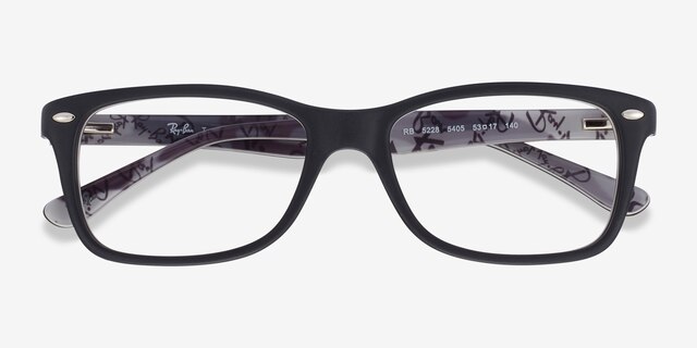 Ray-Ban RB5228 Black & Gray AcetateEyeglass Frames from EyeBuyDirect, Closed View